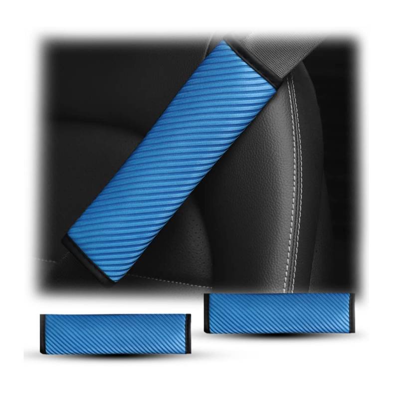 CGEAMDY 2-Teiliges Sicherheitsgurtpolster, Auto-Sicherheitsgurtbezüge für Erwachsene und Kinder Sicherheitsgurtpolster für Autos, Auto-Innenzubehör(Blau) von CGEAMDY
