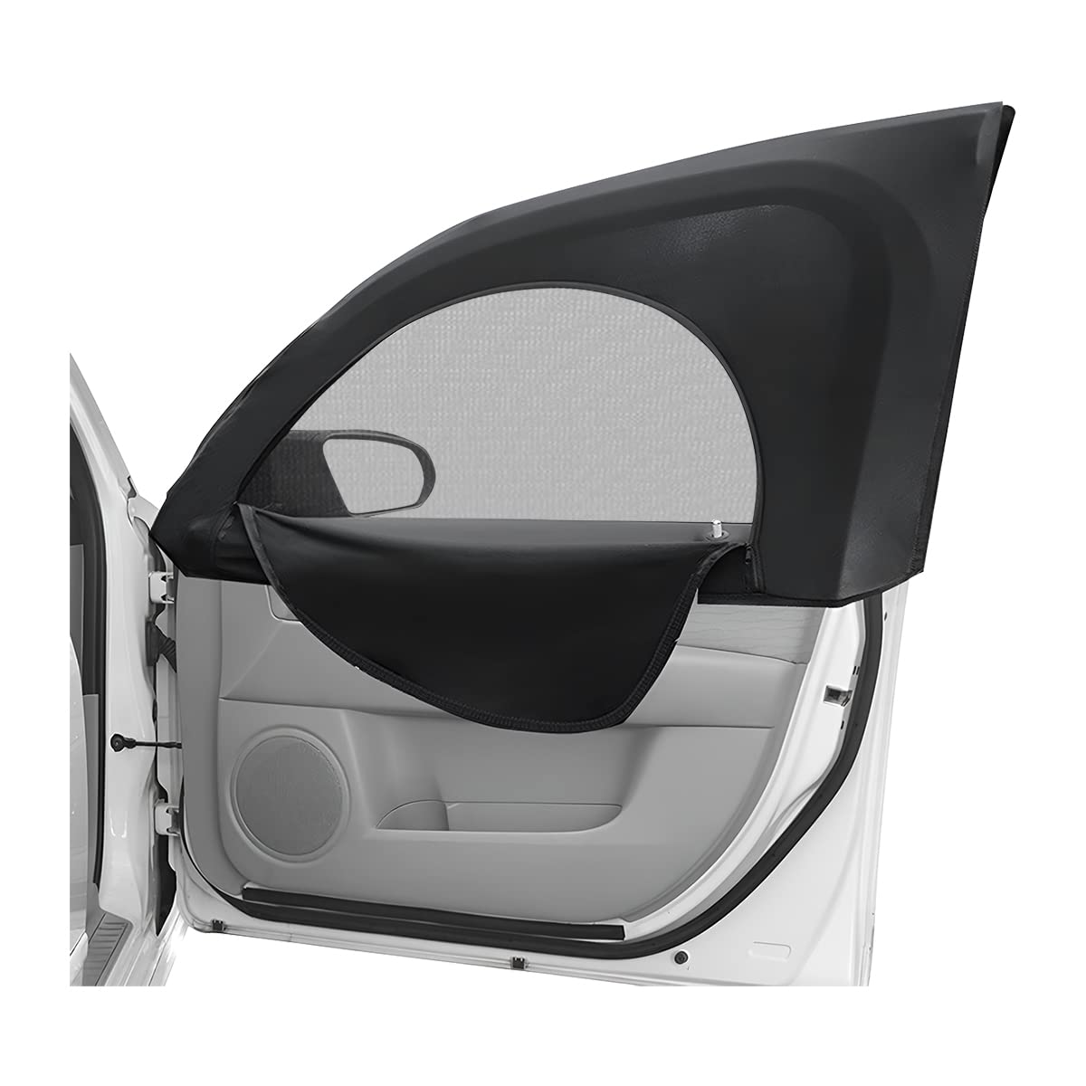 CGEAMDY 2-teilige Autofensterjalousien, Universelle Auto-Sonnenschutz, Dehnbarer Heckscheiben-Sonnenschutz, UV-Schutz mit Reißverschluss, Car Zipper Side Window Sun Protection (Frontscheibe) von CGEAMDY