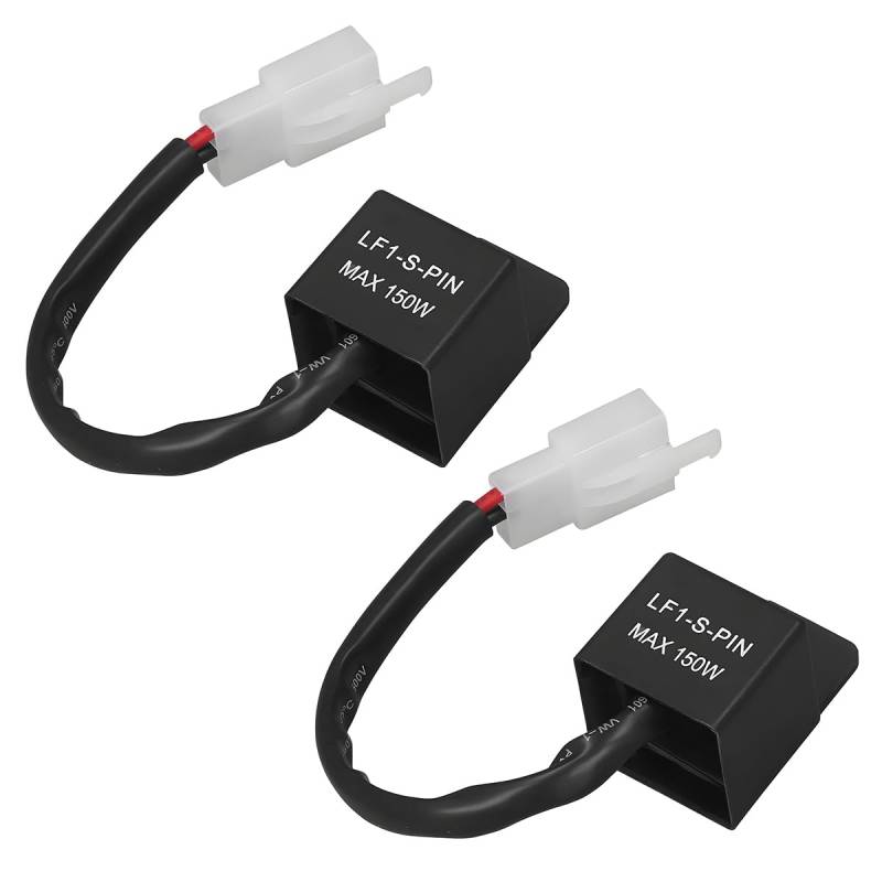 CGEAMDY 2Pcs 2 Polig Blinkerrelais, 12V Motorrad LED Wasserdicht Blinker Frequenzregelung Relais, Fahrtrichtungsanzeiger Lastunabhängiges Elektronisch Relais für Motorrad von CGEAMDY