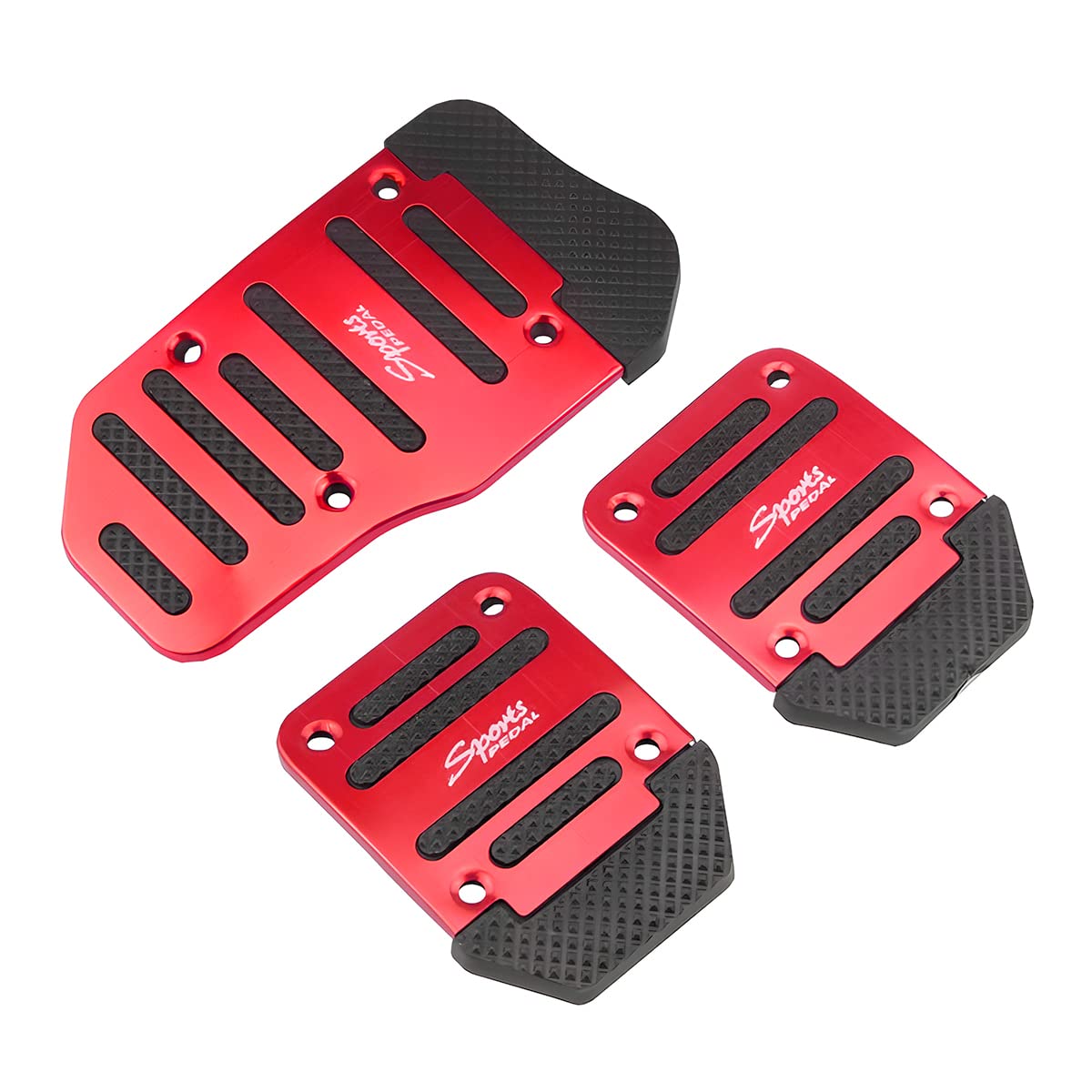 CGEAMDY 3 PCS Auto-Anti-Rutsch-Fußpedal, Auto-Pedale-Abdeckung Kraftstoff-Beschleuniger-Bremspedal-Pads-Kit, Auto-Beschleuniger Gas Bremspedal Kupplungspedal(Rot) von CGEAMDY