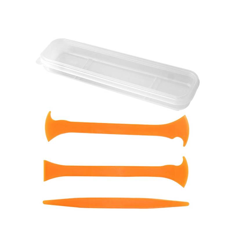 CGEAMDY 3 Stück Autofolien-Installationswerkzeug, Autofolierung Mikro-Rakel-Set, Fensterfolien-Installationsset Vinyl Wrap Tool Kit, Wrapping-Rakel(Orange) von CGEAMDY