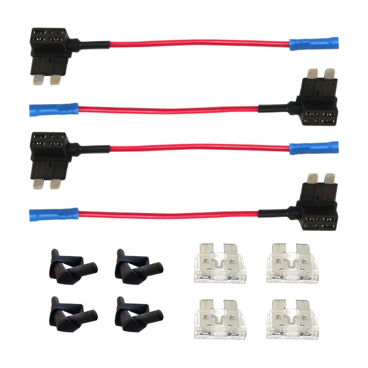 CGEAMDY 4 Stück Auto Sicherungsabgriff, Auto Add a Circuit Fuse Tap Adapter, 16 Gauge Add-a-Circuit Fuse Holder Tap Adapter, Piggy Back Blade Fuse Holder Mit Kabelbaum CGEAMDY 4 Stück Auto Sicherungsabgriff, Auto Add a Circuit Fuse Tap Adapter, 16 Gauge Add-a-Circuit Fuse Holder Tap Adapter, Piggy Back Blade Fuse Holder Mit Kabelbaum von CGEAMDY