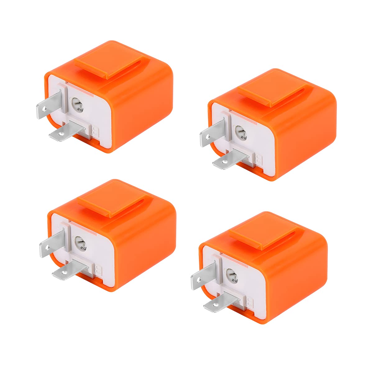 CGEAMDY 4 Stück Einstellbares Blinkrelais Kompatibel, 12 Volt Blinkgeber Blinkfrequenzkontroll Relai für Motorräder, 2 Pin Car Relais für Auto Truck Motor Relay(Orange) von CGEAMDY