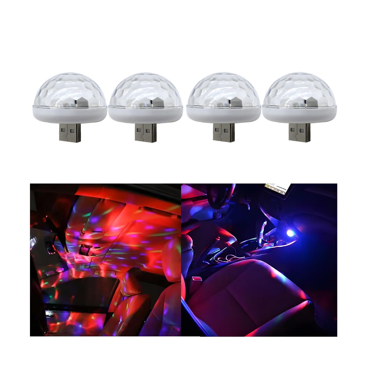 CGEAMDY 4 Stücke Auto Mini USB Licht, Auto Innenraum Ambient Light, USB Mini Disco Light, Mini Discolicht Partylicht USB Wiederaufladbares Sound Aktivierte Discokugel LED Musikgesteuert Bühnenlicht CGEAMDY 4 Stücke Auto Mini USB Licht, Auto Innenraum Ambient Light, USB Mini Disco Light, Mini Discolicht Partylicht USB Wiederaufladbares Sound Aktivierte Discokugel LED Musikgesteuert Bühnenlicht von CGEAMDY