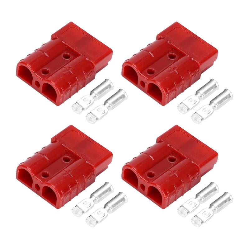 CGEAMDY 4 Stücke Batteries Anschluss Flammhemmend, 50A Batterie Stecker Auto, Quick Connect Batterie Stecker, Stecker Batterie Anschluss, Batterie-Stecker Anschluss, Batterie-Anschluss-Stecker von CGEAMDY