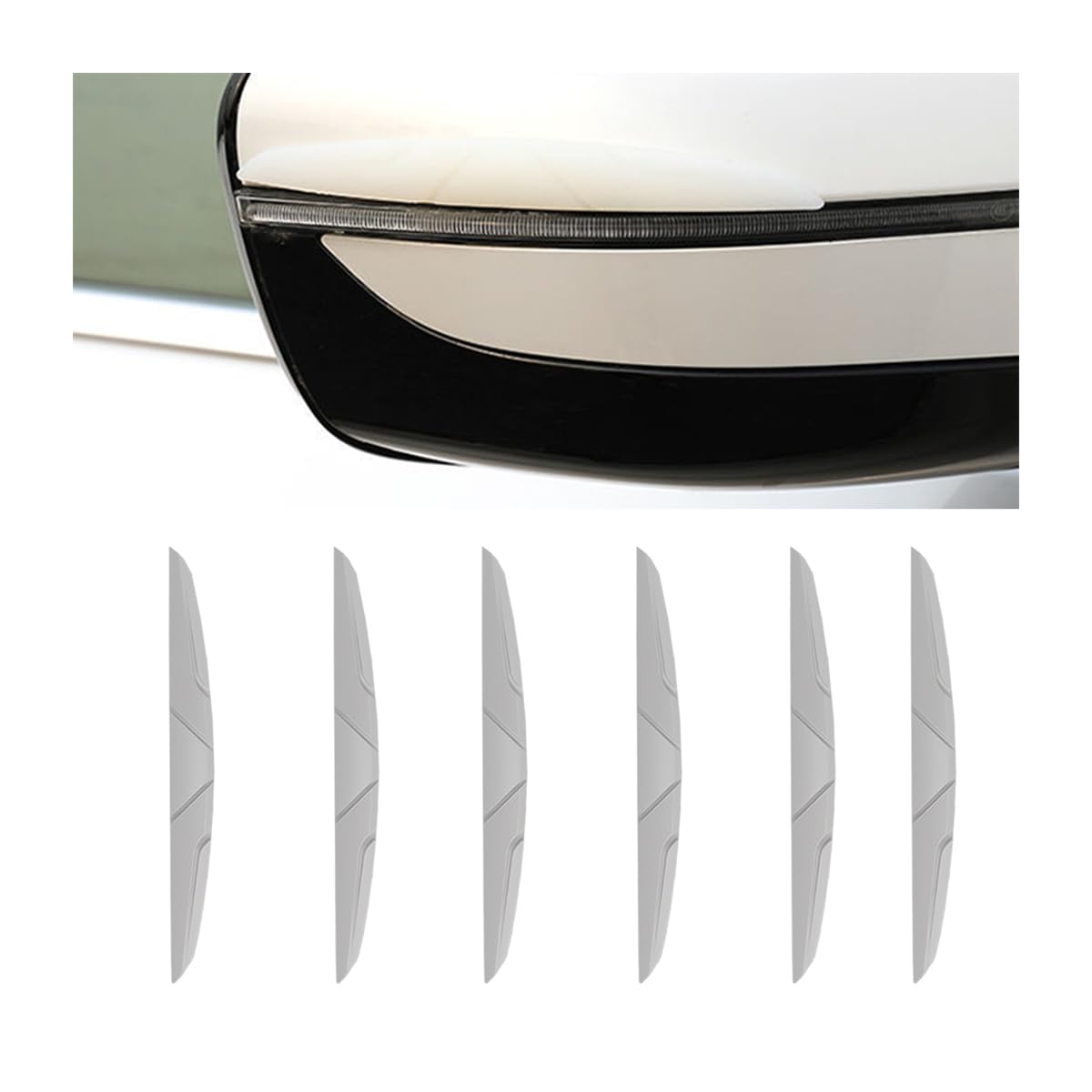 CGEAMDY 6 Stück Auto Türkantenschutz Aufkleber, Auto-Kratzschutz Für Die Seitentür, Universal Stoßstange Guard Anti-Scratch Protector Trim Aufkleber für LKW(Grau) von CGEAMDY