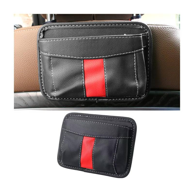 CGEAMDY Aufbewahrungsbox für Autositze, Seitentasche Organizer für Autositze, Seitlicher Autositz Organizer, Organizer Autositz Side Gap Selbstklebend PU-Leder(Schwarz) von CGEAMDY