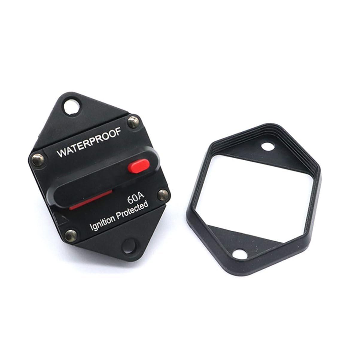 CGEAMDY Auto Audio Leistungsschalter, Schutzschalter Für Auto Boot Sicherung Zurücksetzen,12v-48v Dc Wasserdicht Sicherungshalter, Für Motor Auto Marine Boat(60A) von CGEAMDY