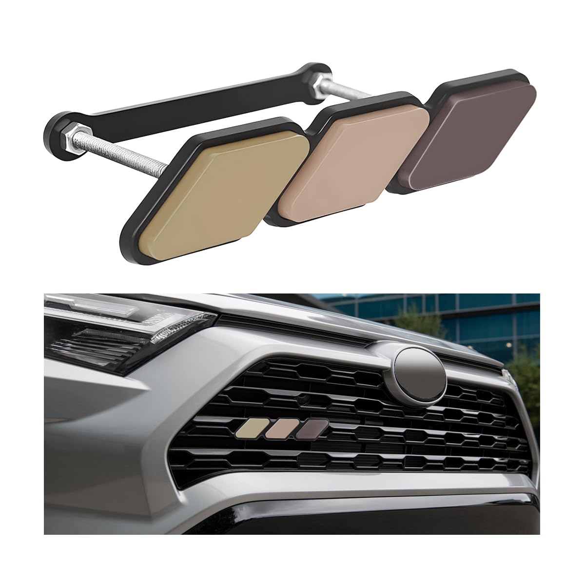 CGEAMDY Auto Kühlergrill Einsatz Trim, 3 Farben Kühlergrill Badge Grillemblem, Car Styling Zubehör Kühlergrill Badge Emblem Dekoration Logo für Car Truck Tag(Gold von CGEAMDY