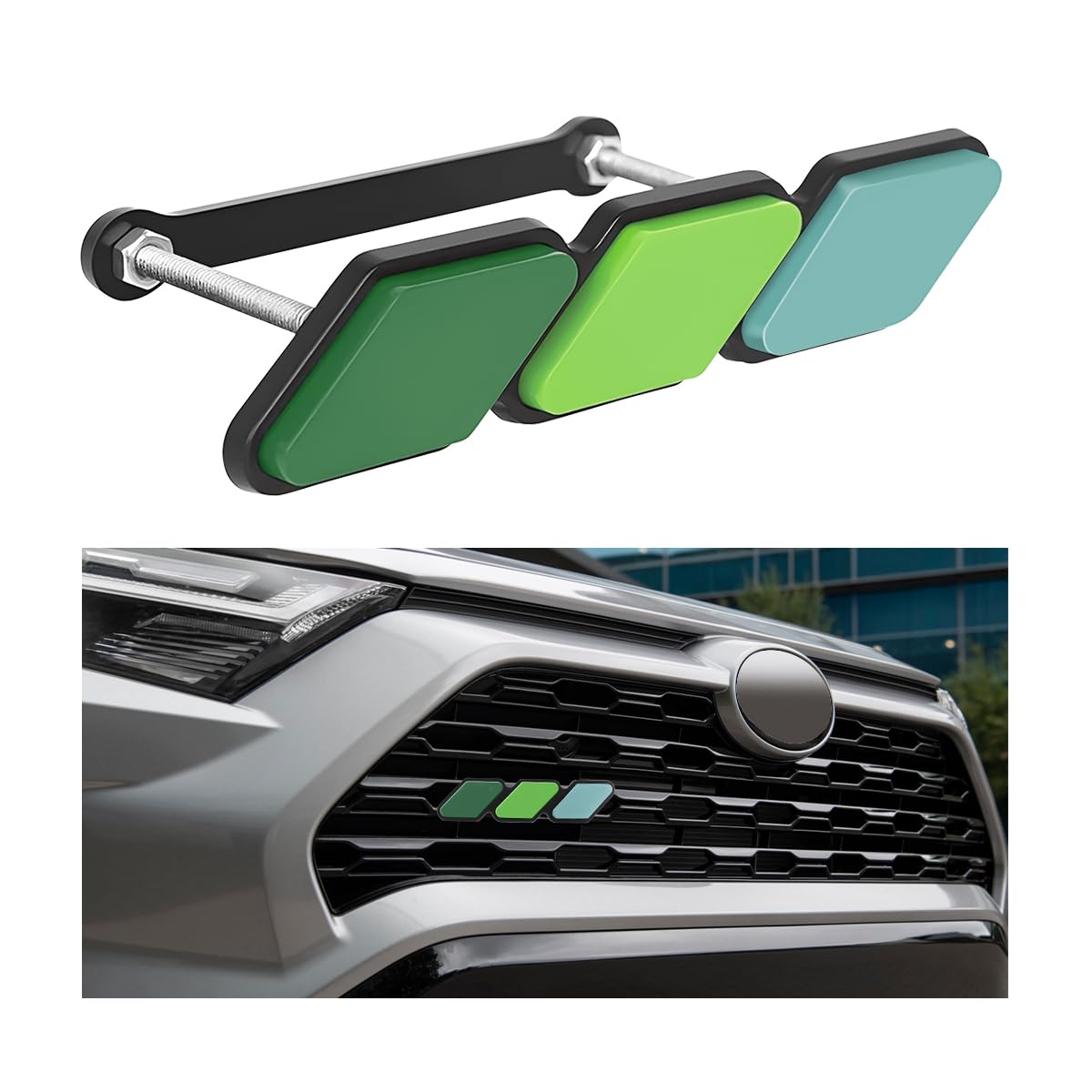 CGEAMDY Auto Kühlergrill Einsatz Trim, 3 Farben Kühlergrill Badge Grillemblem, Car Styling Zubehör Kühlergrill Badge Emblem Dekoration Logo für Car Truck Tag(Grün CGEAMDY Auto Kühlergrill Einsatz Trim, 3 Farben Kühlergrill Badge Grillemblem, Car Styling Zubehör Kühlergrill Badge Emblem Dekoration Logo für Car Truck Tag(Grün von CGEAMDY