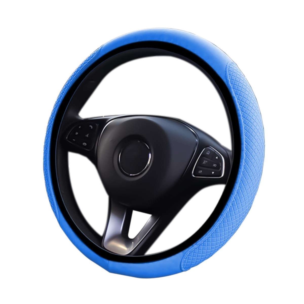CGEAMDY Auto Lenkrad Abdeckung, Universal 38 cm Microfiber Lenkradhülle, Anti Rutsch Atmungsaktiv Lenkradabdeckung, Geruch frei Lenkradbezug Lenkradschoner(Blau) von CGEAMDY
