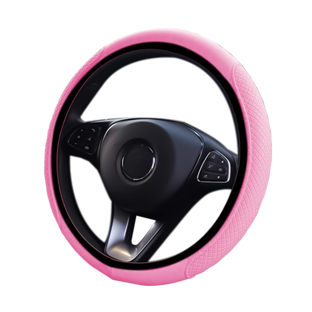 CGEAMDY Auto Lenkrad Abdeckung, Universal 38 cm Microfiber Lenkradhülle, Anti Rutsch Atmungsaktiv Lenkradabdeckung, Geruch frei Lenkradbezug Lenkradschoner(Pink) von CGEAMDY