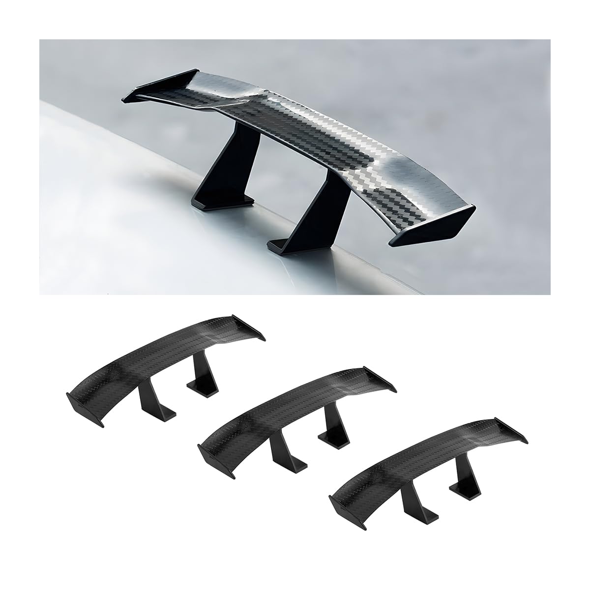 CGEAMDY Auto Mini Schwanz Spoiler Flügel, 3 PCS Universal Auto Mini Spoiler Wing, Auto Heckflügel-Dekoration OhnePerforation Kann für Alle Fahrzeugumbauten(Schwarz) von CGEAMDY