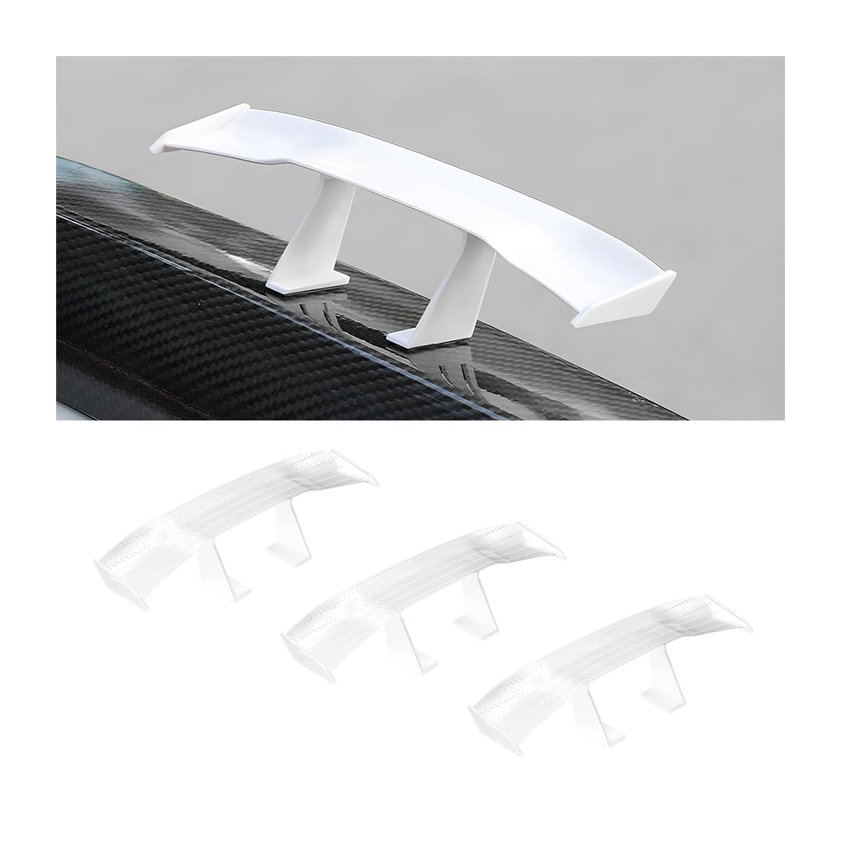 CGEAMDY Auto Mini Schwanz Spoiler Flügel, 3 PCS Universal Auto Mini Spoiler Wing, Auto Heckflügel-Dekoration OhnePerforation Kann für Alle Fahrzeugumbauten(Weiß) von CGEAMDY