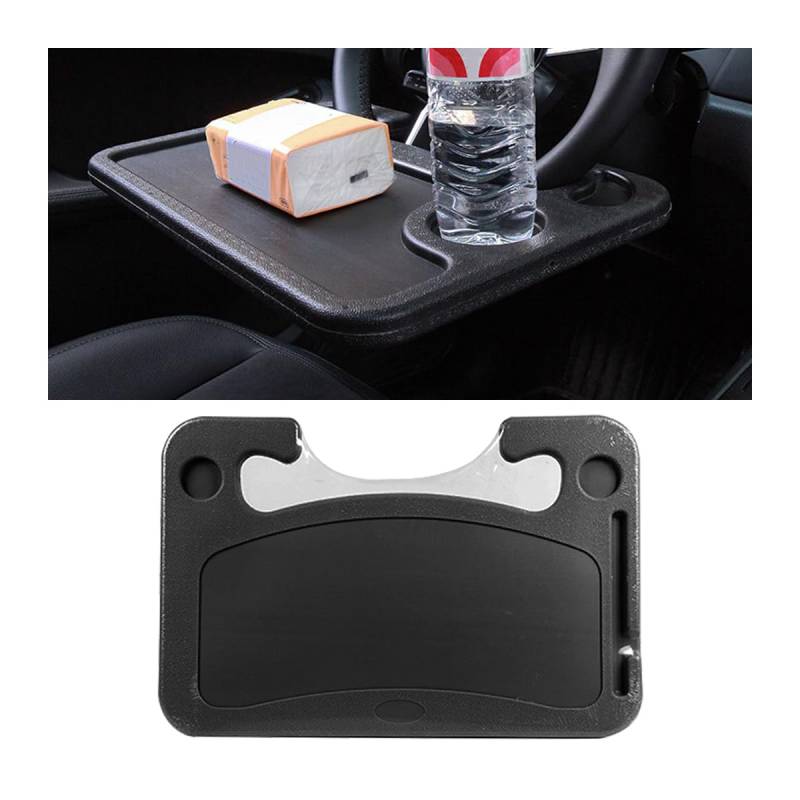 CGEAMDY Auto Multifunktionstisch Lenkrad Tisch Laptop Schreibtisch für Lenkrad, Auto Lenkrad Schreibtisch Tisch Für Auto Multifunktionaler Computer Tisch Meisten Fahrzeuge Lenkräder(Schwarz) von CGEAMDY