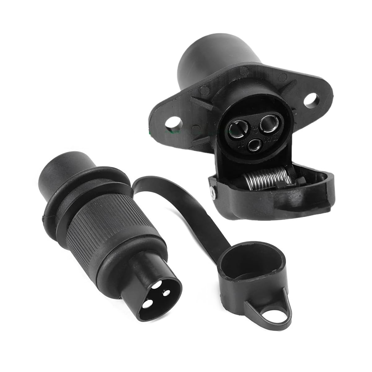 CGEAMDY Auto Steckdose 3 Polig 12V und Stecker Anhänger 3-Polig, Anhänger-Adapter, Autozubehör Stecker Wasserdichter, Universal für RV PKW KFZ LKW Traktor von CGEAMDY