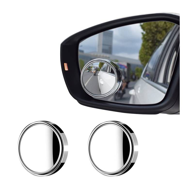 CGEAMDY Auto Toter Winkel Spiegel 2 Stück, Verstellbarer HD Glas Spiegel, 360° Drehbar Maximieren Rückspiegel, für Autos Verkehrssicherheit Rückspiegel, Toter Winkel Spiegel für Autos Wasserdichte von CGEAMDY