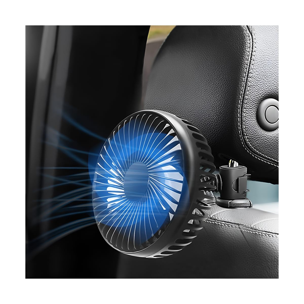 CGEAMDY Auto Ventilator, Auto Ventilator Fan 360 ° Rotation Lüfter Wenig Lärm Sommerlüfter, 12V USB Ventilator 3 Geschwindigkeiten für Auto Van SUV, RV, Boot（Stuhlrücken） von CGEAMDY