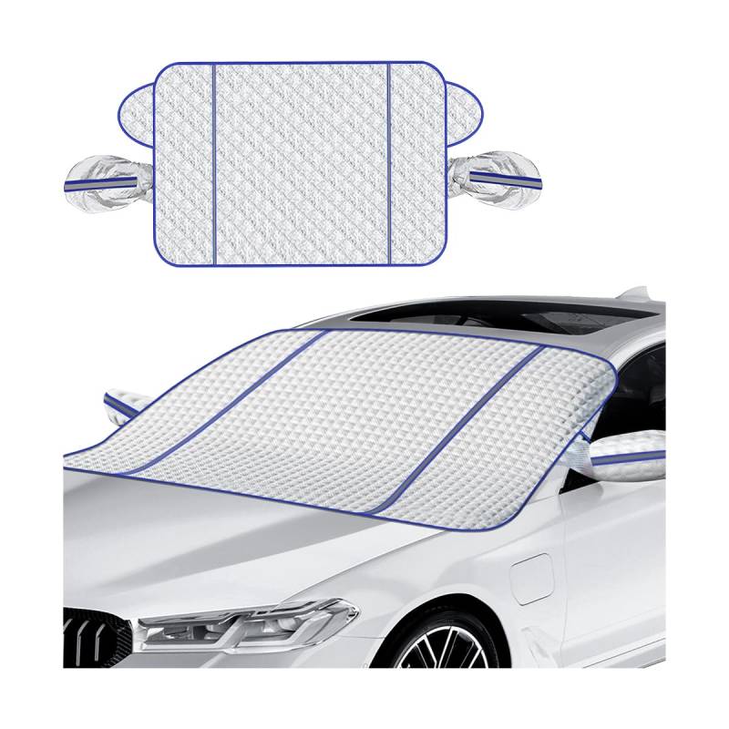 CGEAMDY Auto Windschutzscheiben Abdeckung, Ultra-Dick Schutzabdeckung Schnee EIS Frost Staub Wasserbeständig UV Universal, Auto-Schneeschild Winter-Frontscheibe Schneeschutzabdeckung(115x160cm) von CGEAMDY