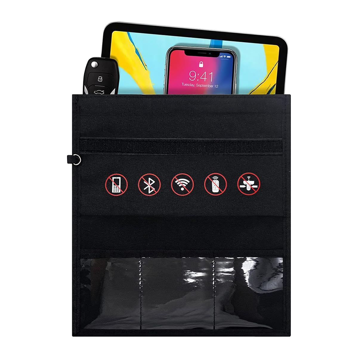 CGEAMDY Autoschlüssel Signalblocker Tasche, RFID Autoschlüssel Schutz, Funkschlüssel Abschirmung Schlüsseltasche, Autosignalblockierung Schlüsselschutz(12x20cm) von CGEAMDY