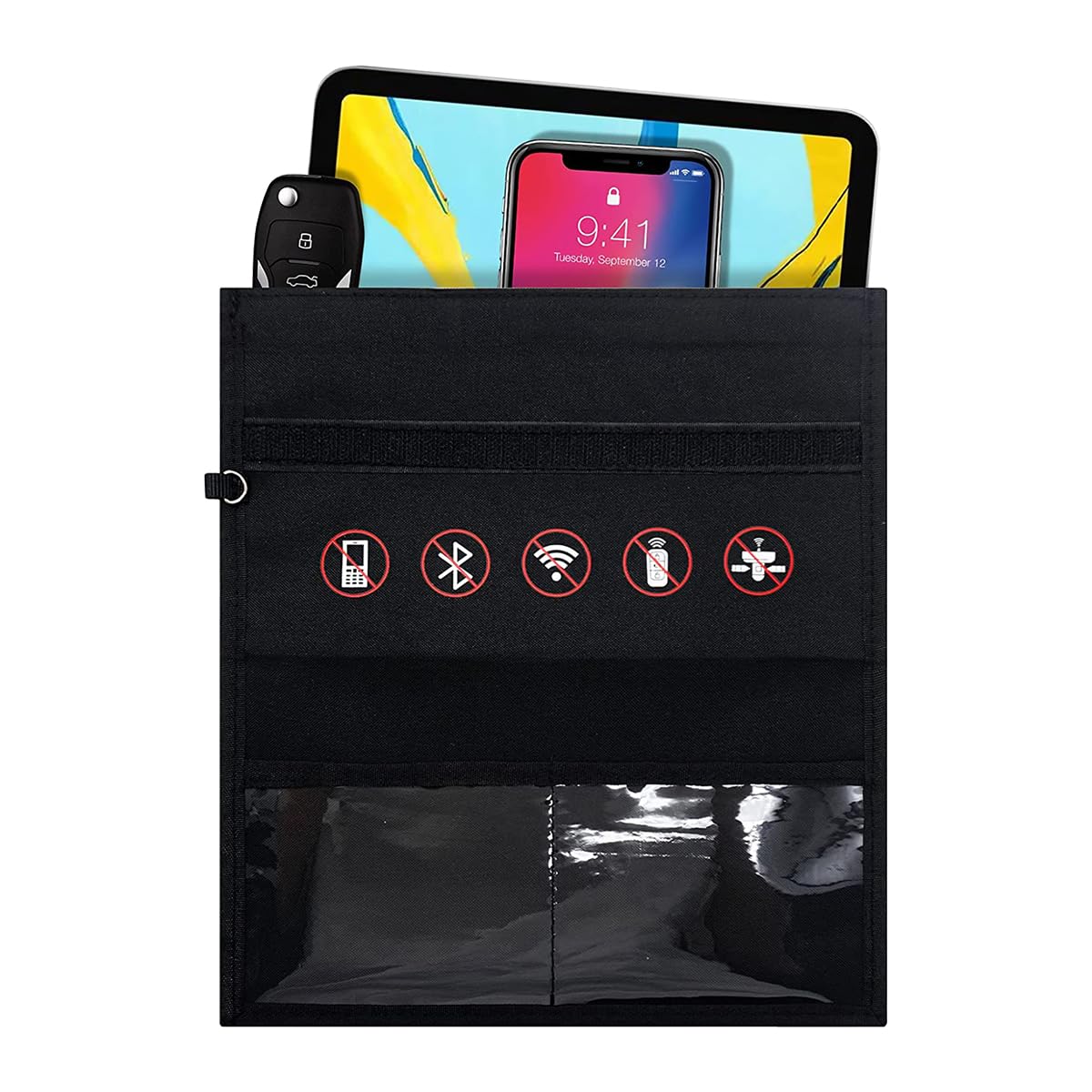 CGEAMDY Autoschlüssel Signalblocker Tasche, RFID Autoschlüssel Schutz, Funkschlüssel Abschirmung Schlüsseltasche, Autosignalblockierung Schlüsselschutz(25x28cm) von CGEAMDY