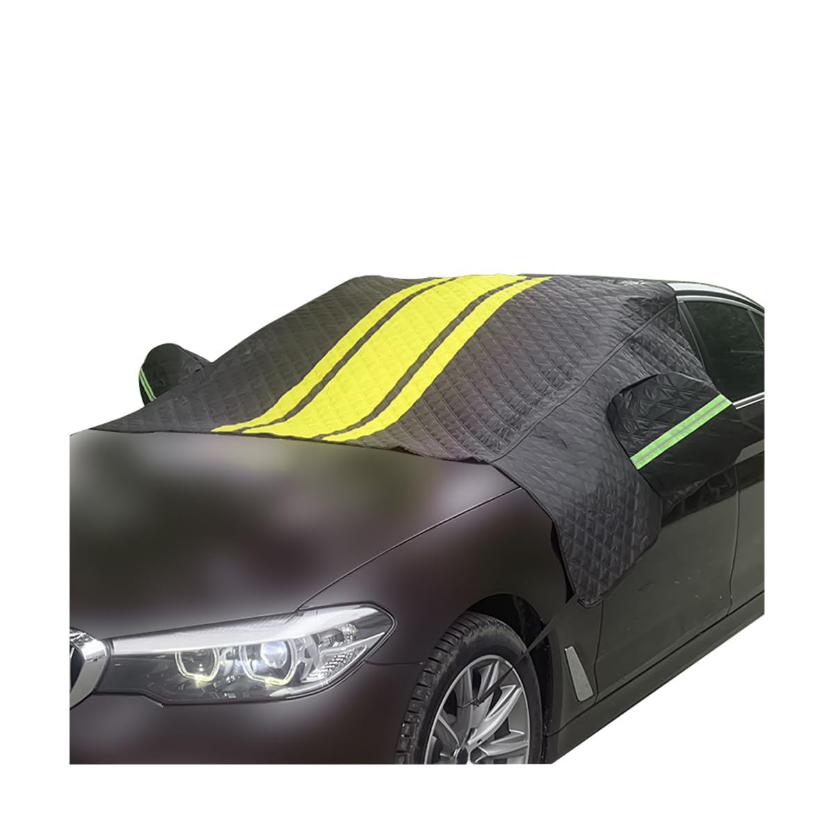 CGEAMDY Frontscheibenabdeckung Auto Eisschutzfolie Scheibenabdeckung, Auto Scheibenabdeckung Winterschutz Abnehmbare, Abnehmbare Windschutzscheibe Abdeckung Universal Personenkraftwagen(Schwarz Gelb) von CGEAMDY