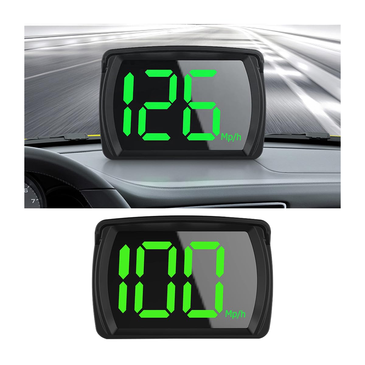 CGEAMDY GPS Tachometer, Head Up Display, Universelles Digitales Auto HUD Display, GPS Digital Tachometer mit LED Anzeige, für Autos, LKWs, Motorräder und Fahrräder(mph) von CGEAMDY