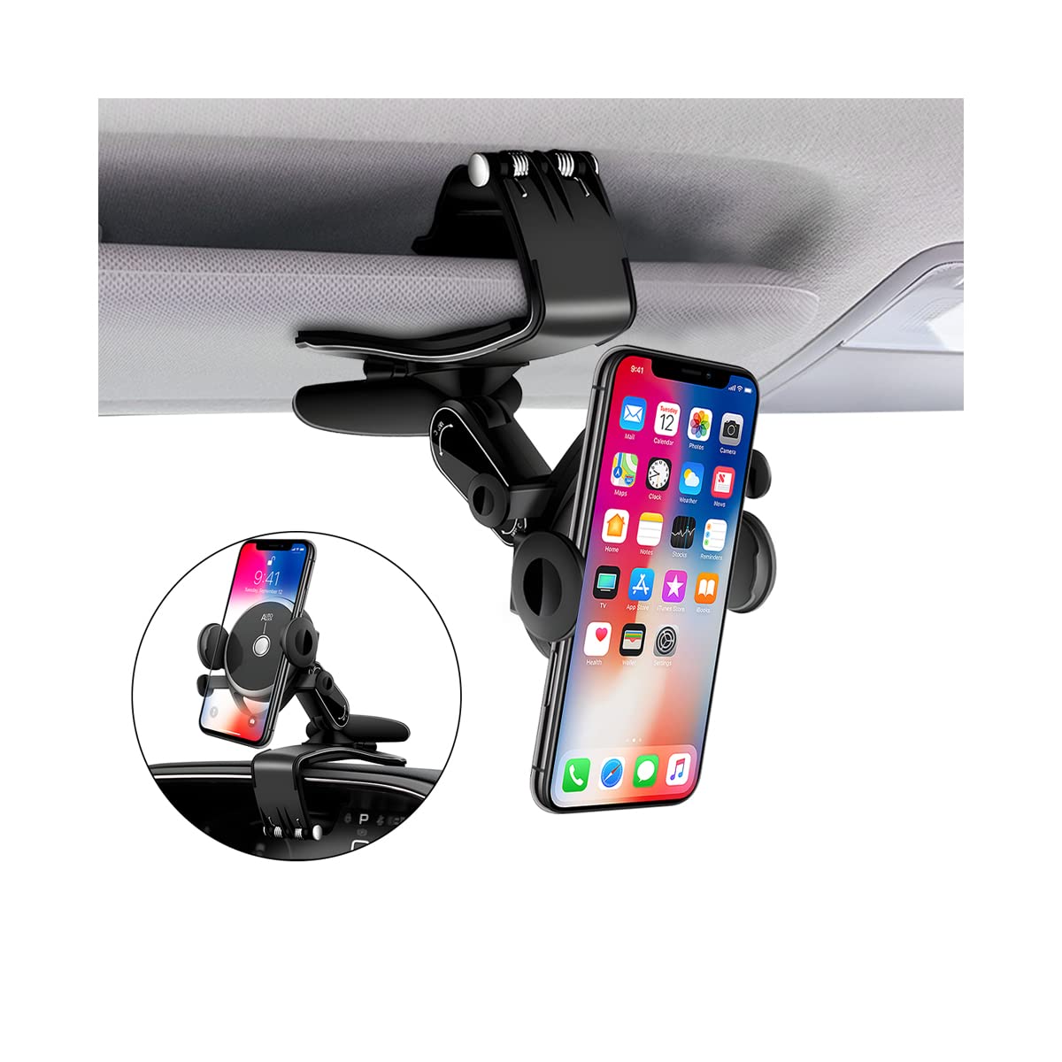 CGEAMDY Handyhalterung Auto, Auto-Handyhalterung am Armaturenbrett, 360° Drehung Smartphone Halterung Auto, Multifunktionaler Handy Halterung Zubehör mit Universal Clip von CGEAMDY