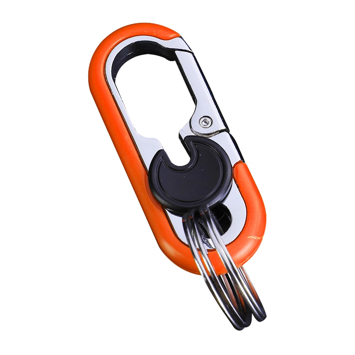 CGEAMDY Karabiner Schlüsselanhänger, Auto-Schlüsselanhänger Schlüsselring Metall Karabinerhaken, Auto Doppelring Schlüsselanhänger, für Herren und Damen(Orange) von CGEAMDY