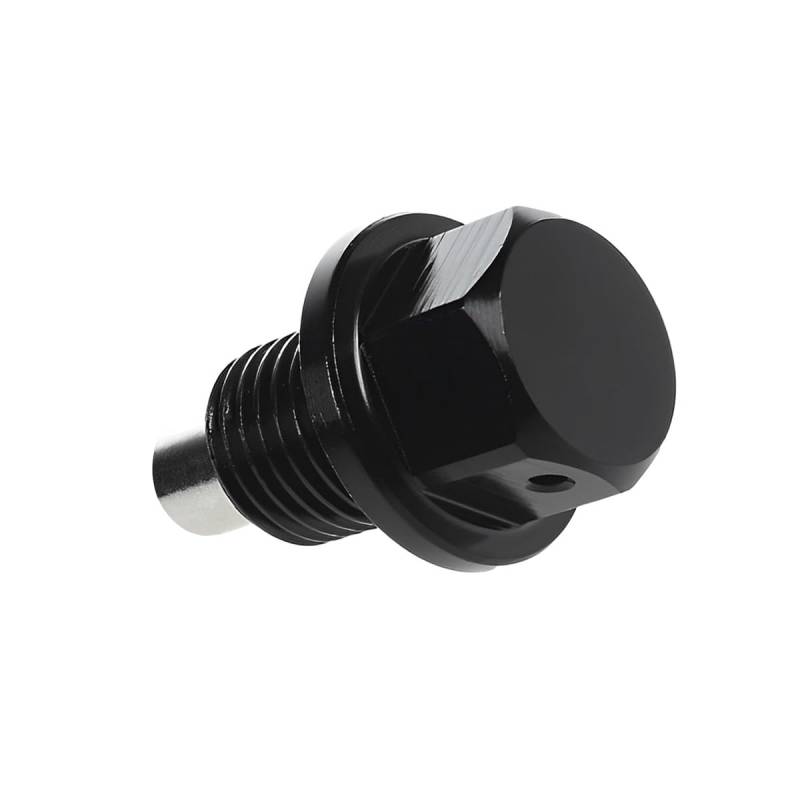 CGEAMDY Magnetische Ölablassschraube von Modifikation der Titanlegierung, Magnetisch Auto Ölschraube Kit mit Unterlegscheibe, Ölwannenschraube Universelle (Schwarz/M12x1.25cm) von CGEAMDY
