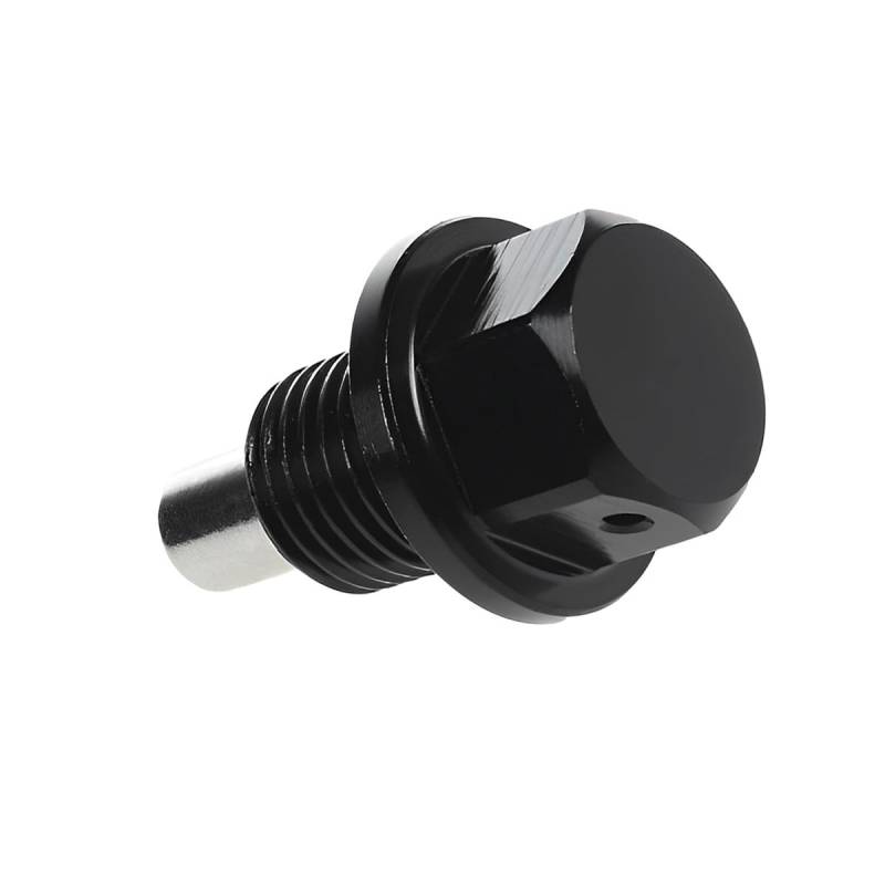 CGEAMDY Magnetische Ölablassschraube von Modifikation der Titanlegierung, Magnetisch Auto Ölschraube Kit mit Unterlegscheibe, Ölwannenschraube Universelle (Schwarz/M12x1.5cm) von CGEAMDY