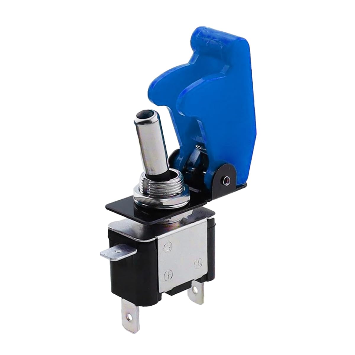 CGEAMDY Metall Auto Wippschalter,mit Wasserdicht Schutzkappe 12 volt Schalter, Ein/Aus Metall Auto Wippschalter, Rocker Toggle Switch Mit Wasserdicht Schutzkappe(Blau) von CGEAMDY