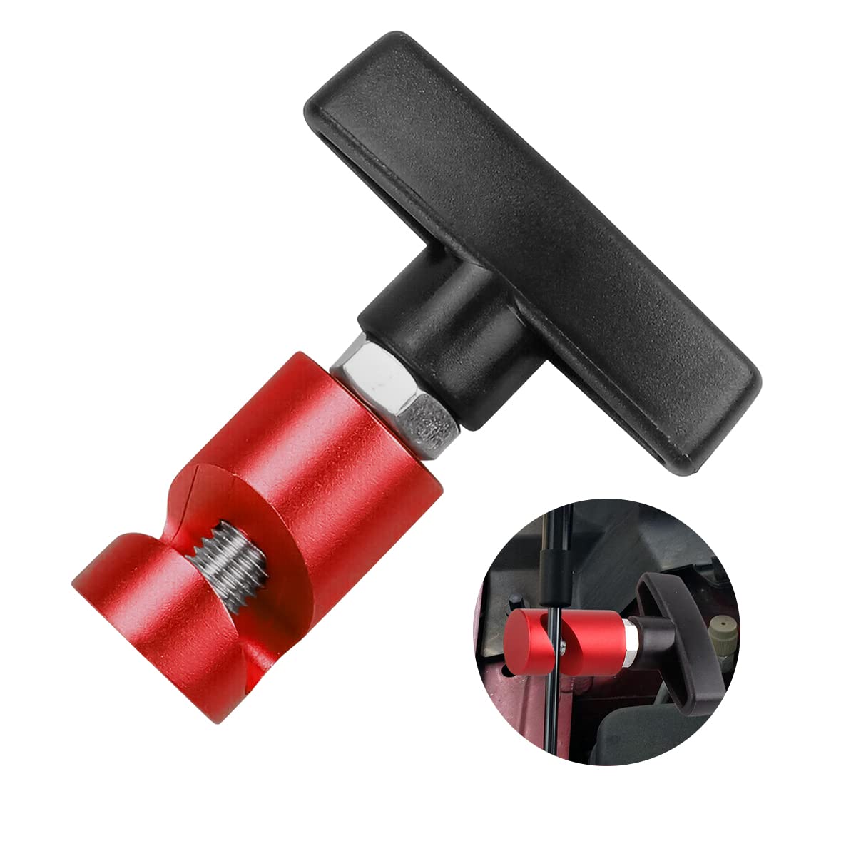 CGEAMDY Motorhauben-Hebeklemme, Multifunktionaler Aluminiumlegierung Hebestützen-Klemme, Propeller-Stopper-Werkzeug für Motorhauben-Hinterer Kofferraum(Rot) von CGEAMDY