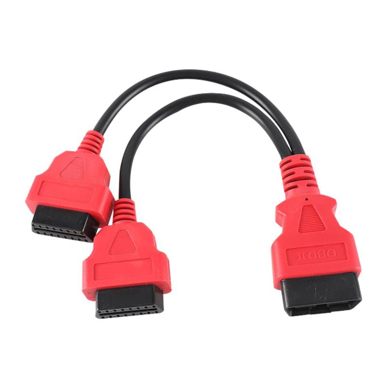 CGEAMDY OBD2-Verlängerungskabel, Auto OBD2 Splitter-Verlängerungskabel Y, 16 Pin OBD2 Buchse Adapterstecker Diagnosekabel, 1 Stecker Auf 2 Buchsen Auto-Diagnosewerkzeug von CGEAMDY