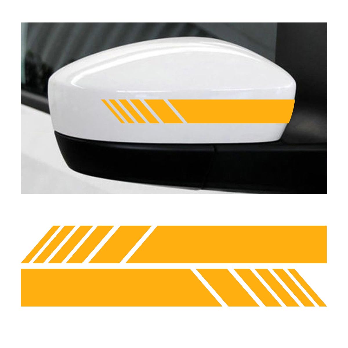 CGEAMDY Paar Rückspiegel Auto Aufkleber Reflektierende Streifen, PET Wasserdicht Autospiegel Aufkleber DIY Dekoration für Auto Seitenspiegel Rückspiegel(Gelb) von CGEAMDY
