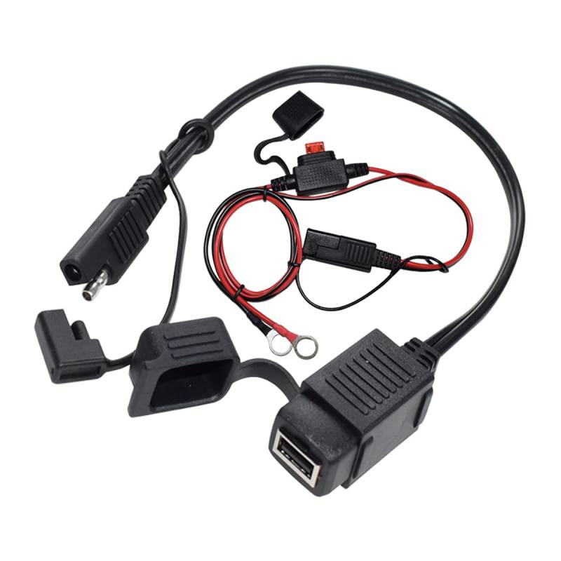 CGEAMDY SAE zu USB Adapter Kabel, Motorrad USB Ladegerät Kit, 5V 2.1A Wasserdicht Ladegerät für Motorrad, Fahrrad, ATV, Telefon, Kamera, GPS, Sportkamera, Universal von CGEAMDY
