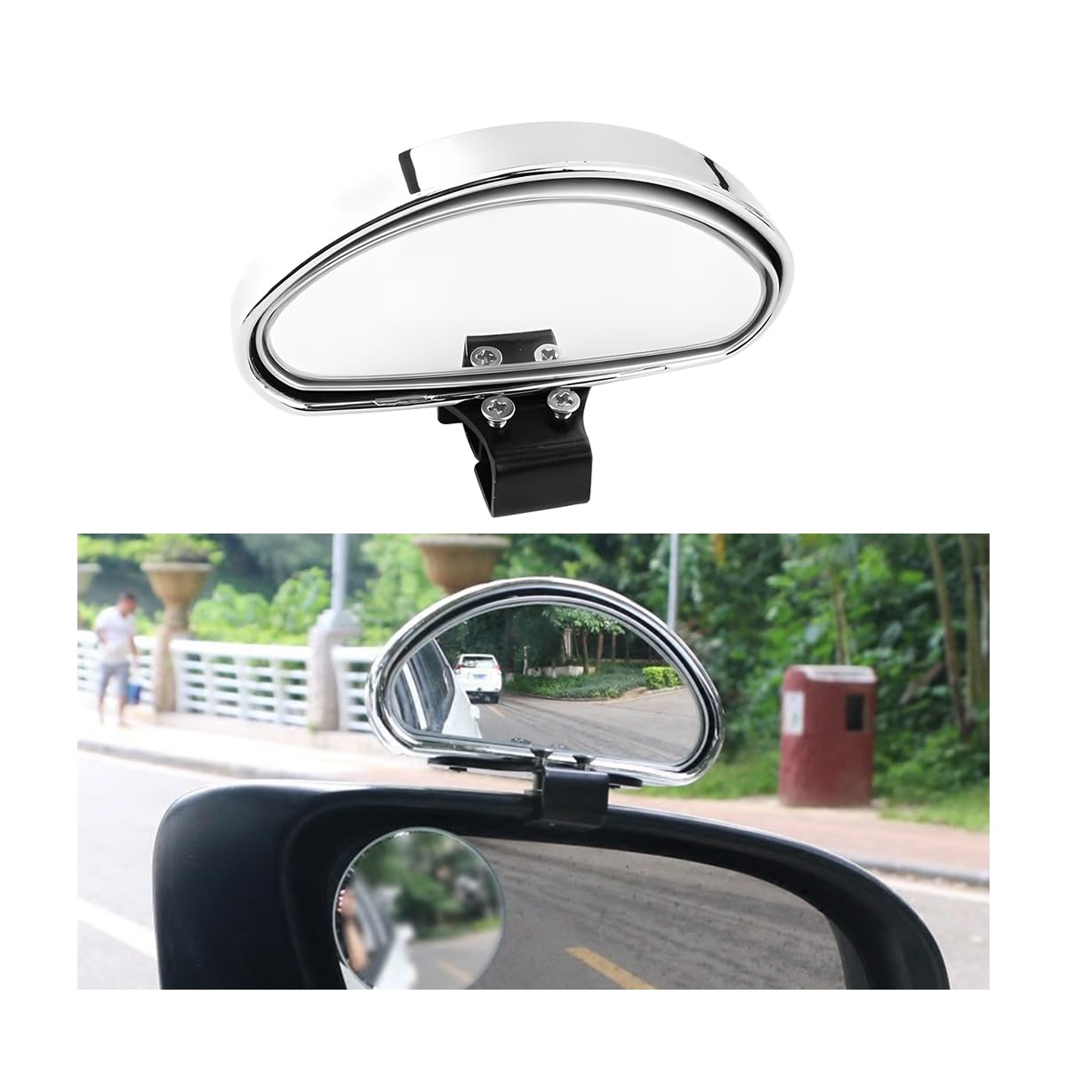 CGEAMDY Toter-Winkel-Rückspiegel, Toter Winkel Spiegel Auto Blind Spot Spiegel, Auto Sicherheits Hilfsspiegel, Universal Coach Spiegel HD Einstellbare Rückspiegel Für Alle Arten Fahrzeugen(Silber) von CGEAMDY