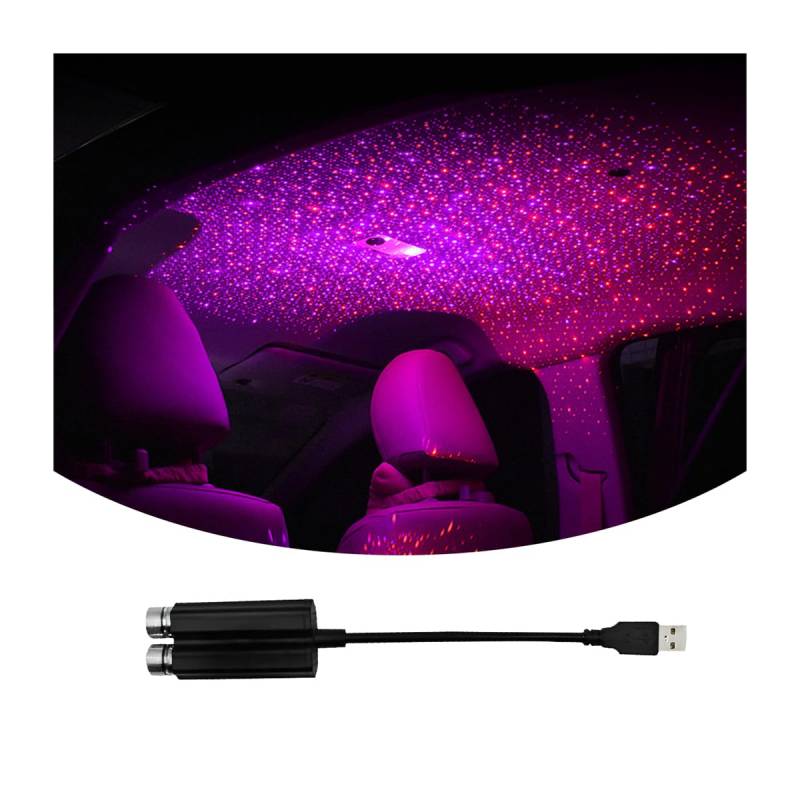 CGEAMDY USB Innenbeleuchtung Auto, 2 in 1 Autodach Sternenhimmel Atmosphäre Lampe, Decke Starlight, Romantische-LED-Lampe Für Schlafzimmer, Innendecke von CGEAMDY