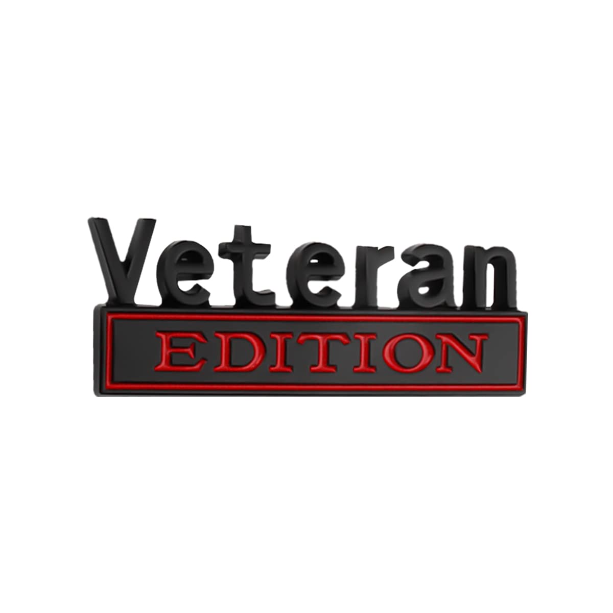 CGEAMDY Veteran Edition Emblem Aufkleber 3D Auto Aufklebers, 3D Metall Auto Aufkleber Chrom Aufklebers Emblem, Auto Aufkleber 3D Emblem Badge Abzeichen(Schwarz-Rot) von CGEAMDY