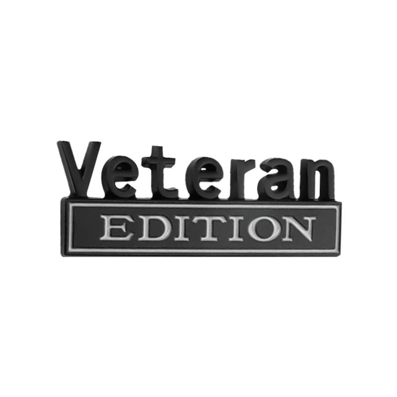 CGEAMDY Veteran Edition Emblem Aufkleber 3D Auto Aufklebers, 3D Metall Auto Aufkleber Chrom Aufklebers Emblem, Auto Aufkleber 3D Emblem Badge Abzeichen(Schwarz-Weiß) von CGEAMDY