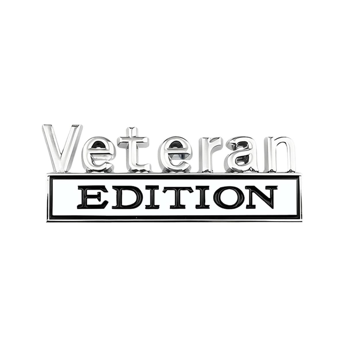 CGEAMDY Veteran Edition Emblem Aufkleber 3D Auto Aufklebers, 3D Metall Auto Aufkleber Chrom Aufklebers Emblem, Auto Aufkleber 3D Emblem Badge Abzeichen(Silber-Schwarz) von CGEAMDY