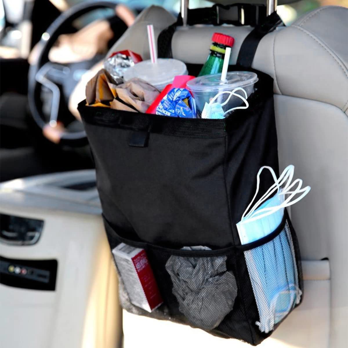 CGEAMDY Auto Organizer, Wagen Rücksitz Organizer Aufbewahrungstasche, Auto Aufbewahrung mit Mehreren Taschen, Taschentuch Hängetasche für Suv von CGEAMDY