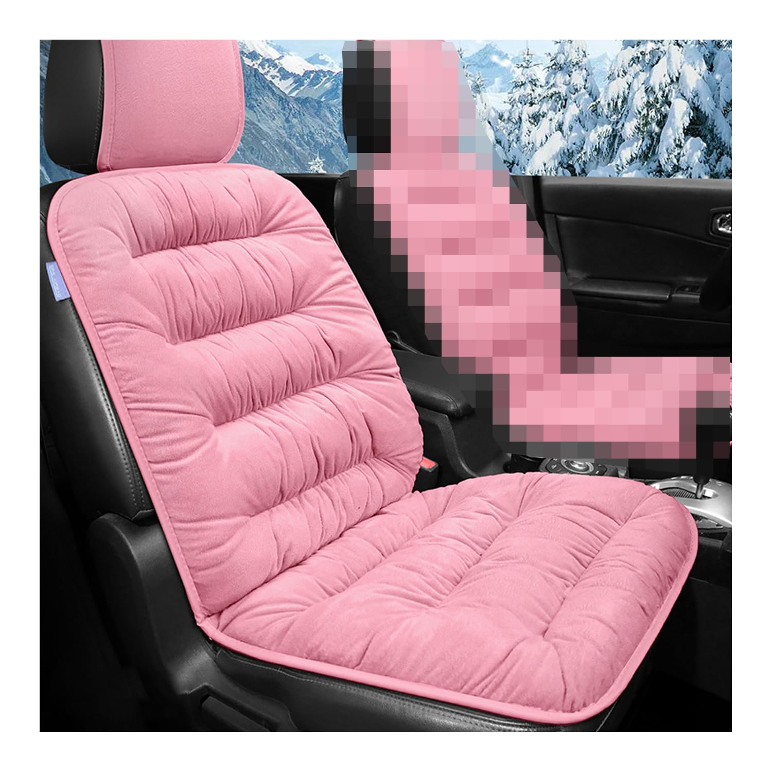 CGEAMDY Warmes Autositzkissen, Auto Sitzauflagen, Sitzschoner für Autositze, Universal Autositzschoner mit Rückenlehne, Autositzauflage Anti Rutsch Unterlage (Rosa) von CGEAMDY
