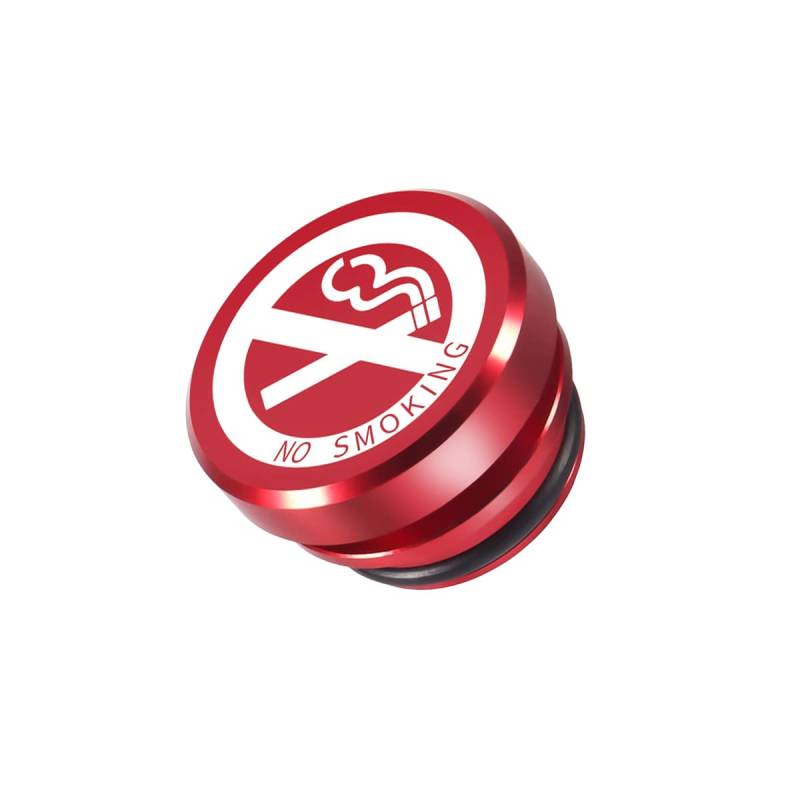 CGEAMDY Zigarettenanzünder Abdeckkappe, Auto-Zigarettenanzünder-Abdeckung, Wasserdichte Staubdicht Dekorative Abdeckung für Zigarettenanzünder Stecker(Rot-No Smoking) von CGEAMDY