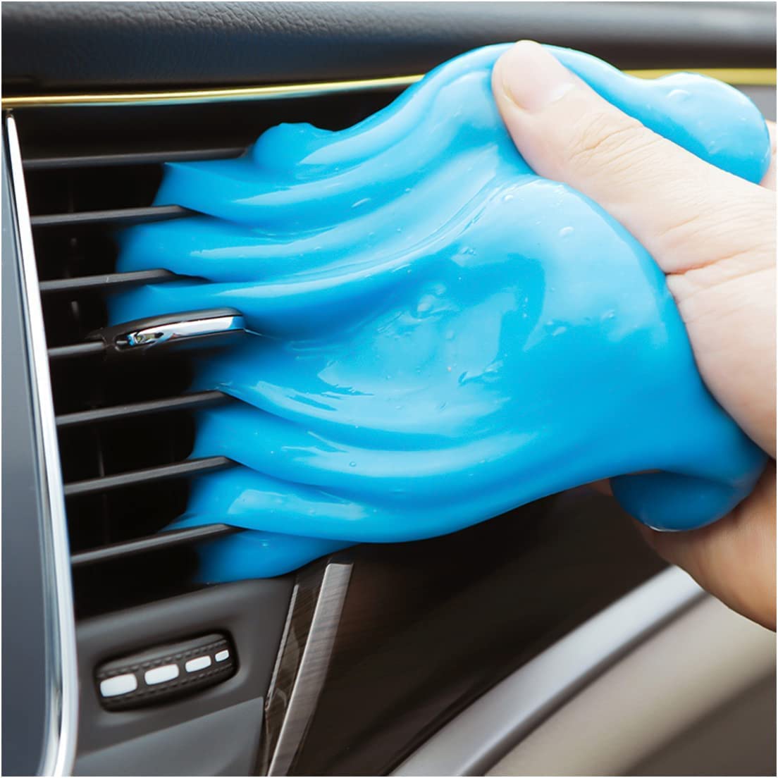 CGEAMDY Reinigungsgel für Auto, Auto Innenraum Reiniger, Staubreinigung des Innenraums, Staubschutzgel für Belüftungsöffnungen im Auto, PC, Kamera (Blau) von CGEAMDY