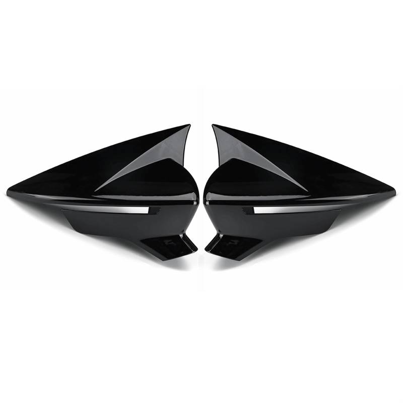 CGHUN Seitenspiegelkappen 2 Stück Auto-Seitentür-Rückspiegel-Abdeckkappe for Hinzufügen passend for SEAT Leon MK3 5F ST FR Cupra Ibiza Mk5 Arona KJ7 2017–2020(Black) von CGHUN