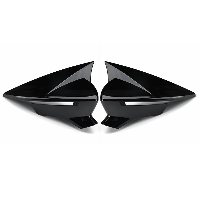 CGHUN Seitenspiegelkappen 2 Stück M4-Stil Außenspiegel-Spiegelkappen-Abdeckung, passend for Seat Leon MK3 MK3.5 5F 2012–2019, glänzend schwarz von CGHUN
