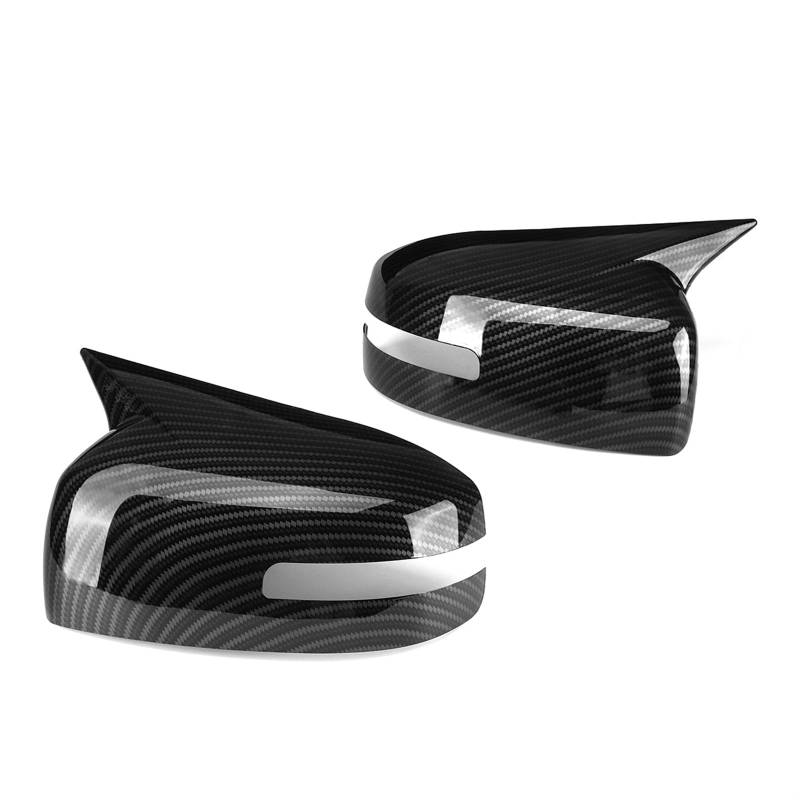 CGHUN Seitenspiegelkappen 2PCS Carbon Look Auto Seite Rückspiegel Abdeckung Shell Trim Deckel Mit Drehen Licht Typ for Mitsubishi Lancer Ex 2013-2016 von CGHUN
