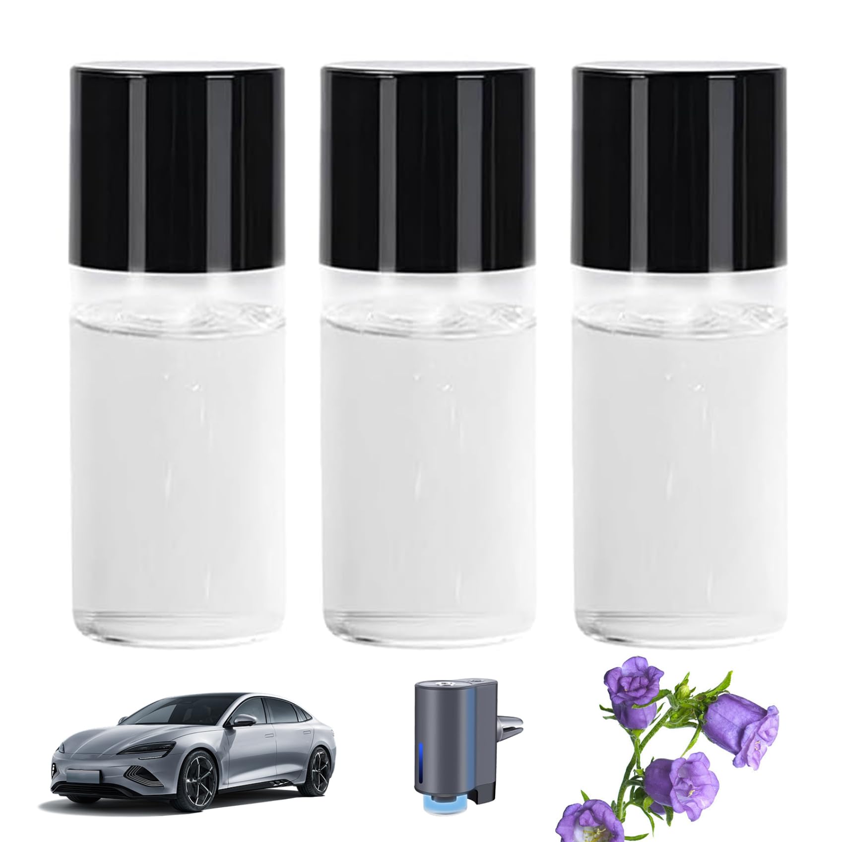 CGTQROVR Autoluftfrischer 3 Modi Verstellbarer Autodiffusor mit Leichter wiederaufladbarer automatischer Lufterfrischer mit 3pcs Aromatherapieöl Clip auf Öldiffusor -Autozubehör von CGTQROVR