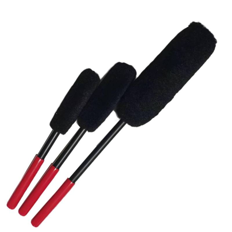 CGTQROVR Autoradreinigung Pinsel 3PCS 3 Größen Biegsame Reifenbürste Soft & No-Scratch Auto Wheel Cleaner mit bequemem Griffwerkzeug und Dekorzubehör, Style 2 von CGTQROVR
